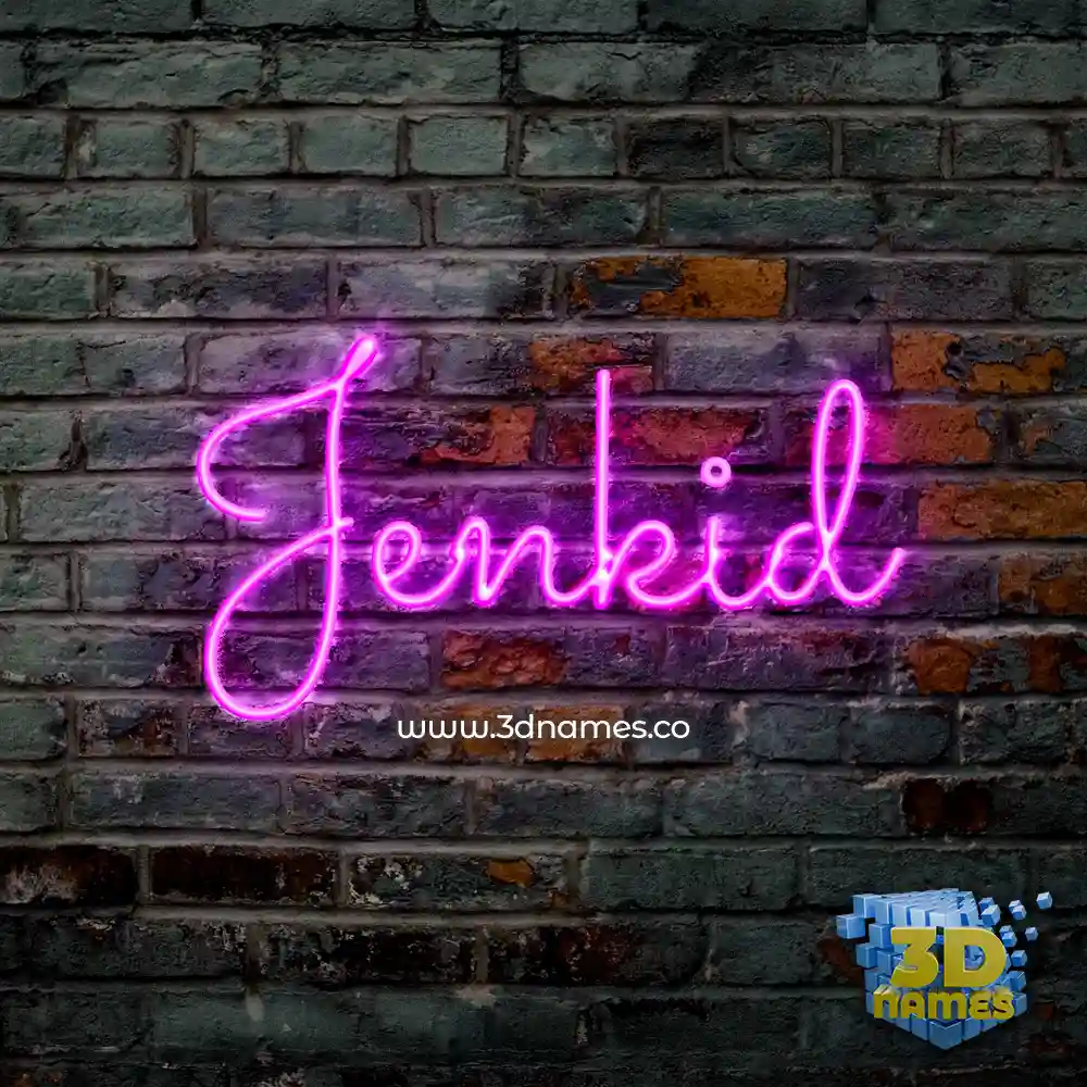 jenkid in Pink Neon style - 3D name wallpaper