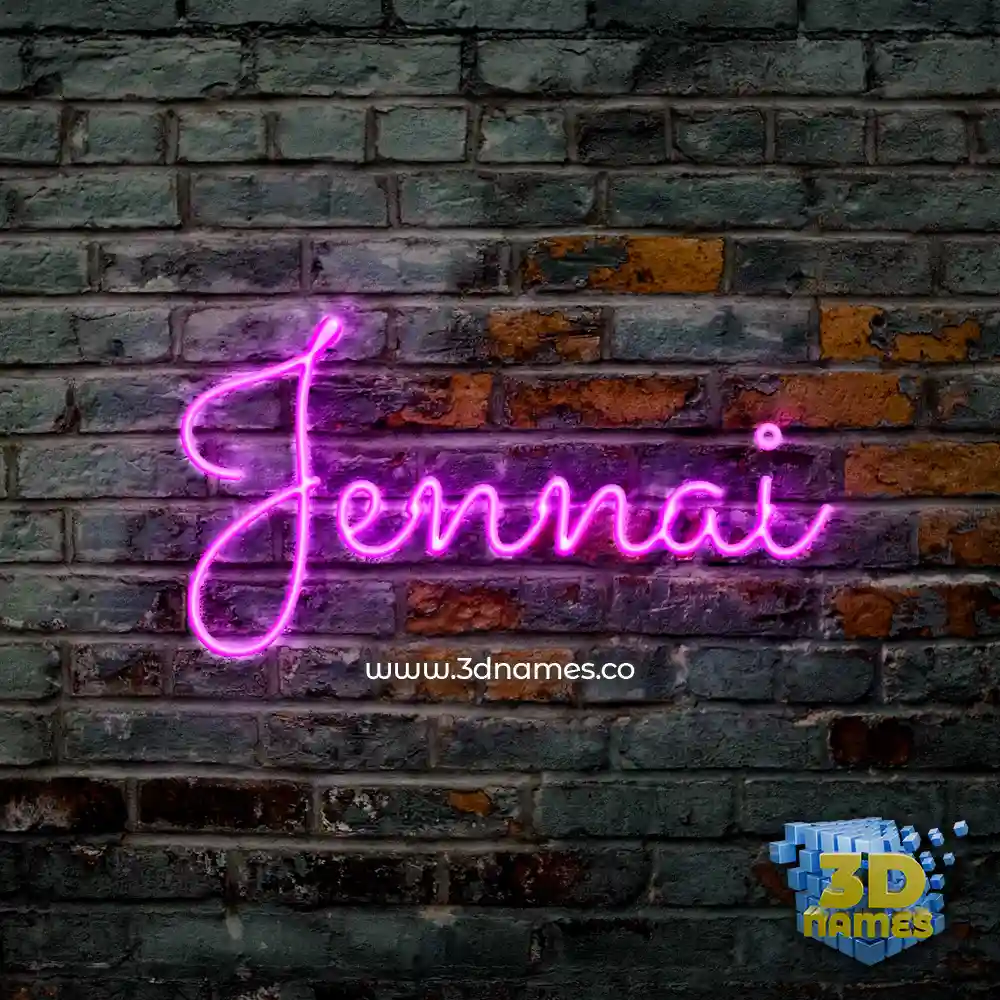 jennai in Pink Neon style - 3D name wallpaper