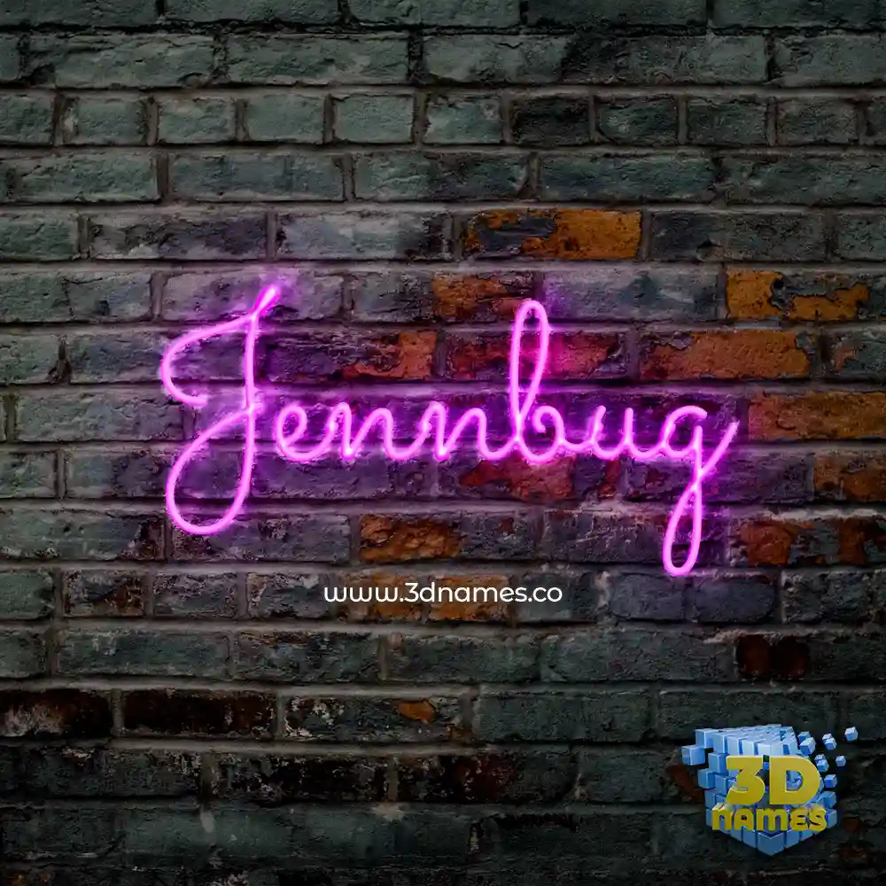 jennbug in Pink Neon style - 3D name wallpaper