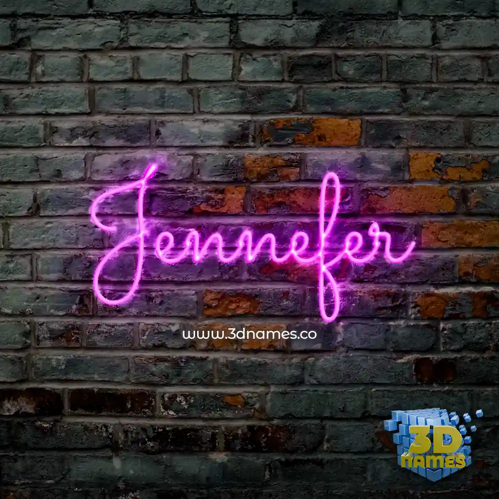 jennefer in Pink Neon style - 3D name wallpaper