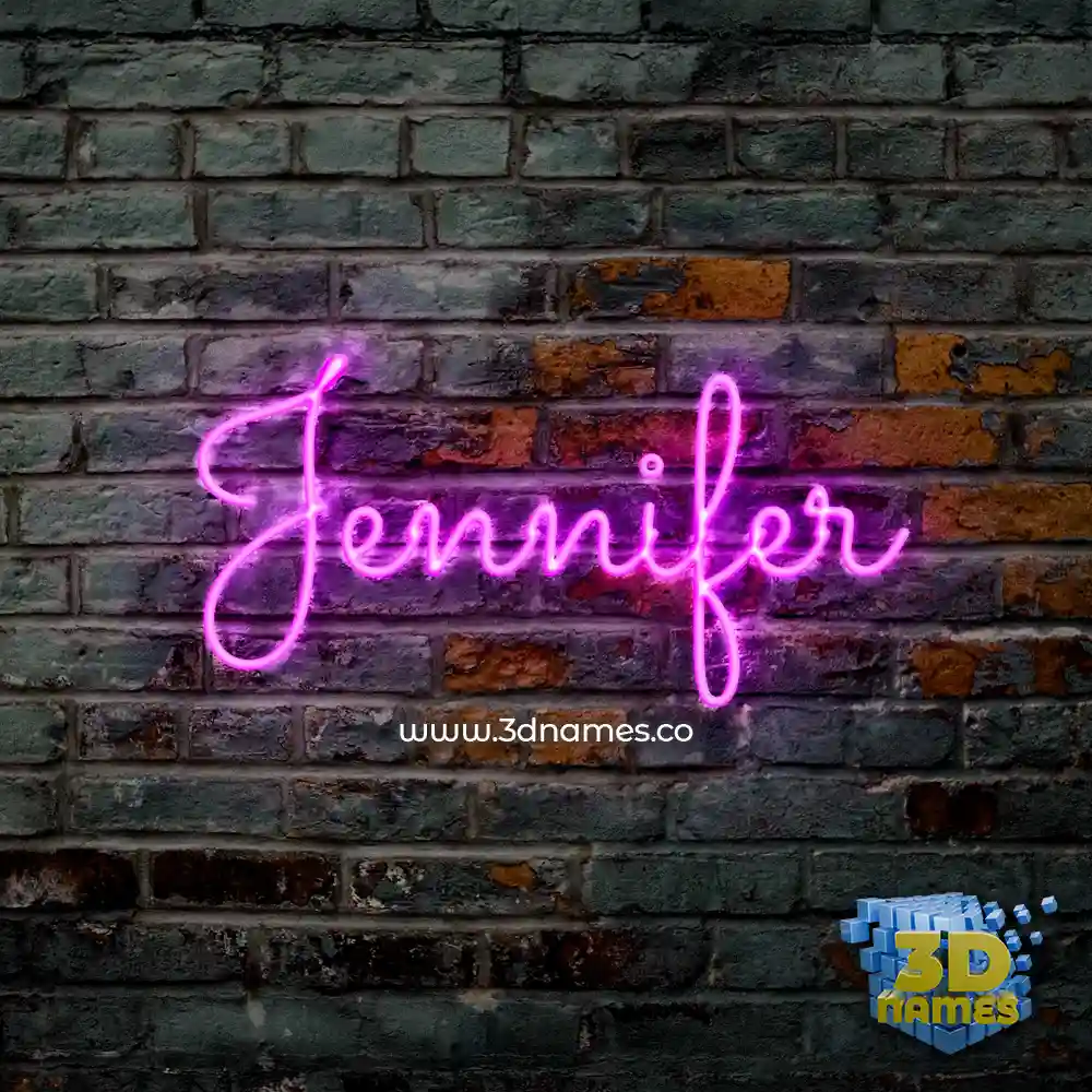jennifer in Pink Neon style - 3D name wallpaper