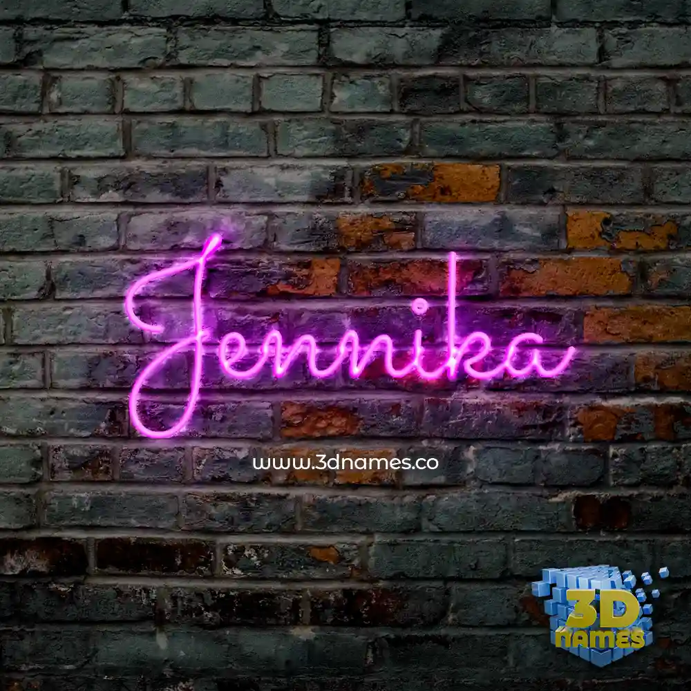 jennika in Pink Neon style - 3D name wallpaper