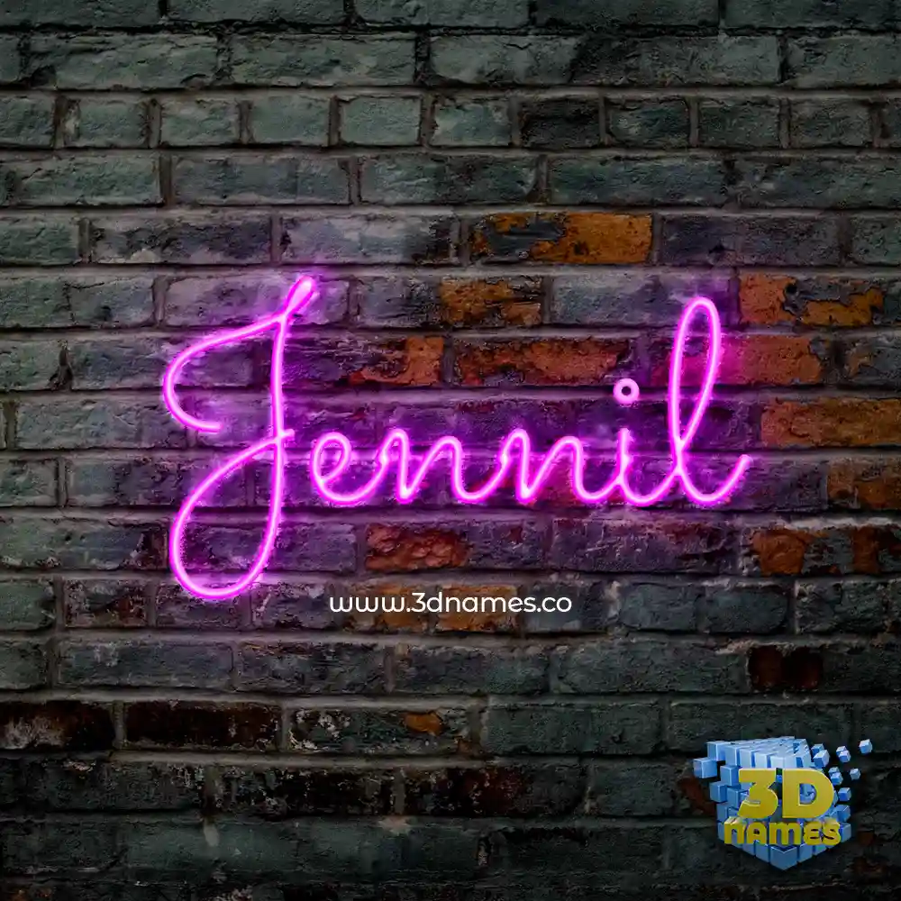 jennil in Pink Neon style - 3D name wallpaper
