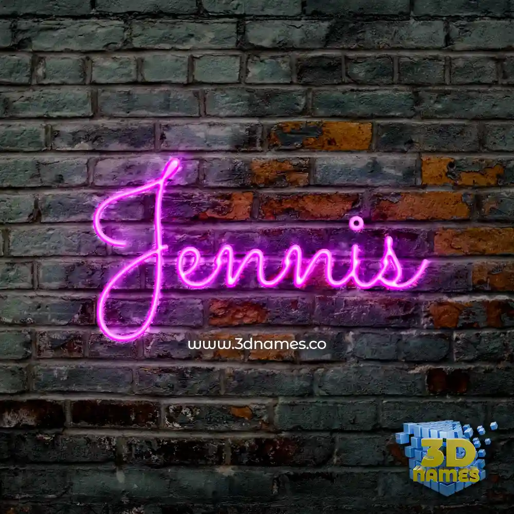 jennis in Pink Neon style - 3D name wallpaper
