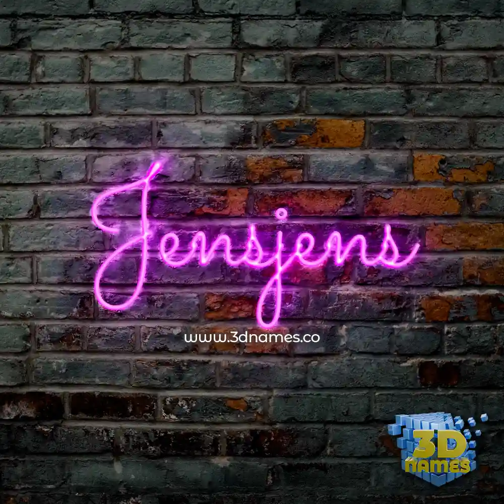 jensjens in Pink Neon style - 3D name wallpaper