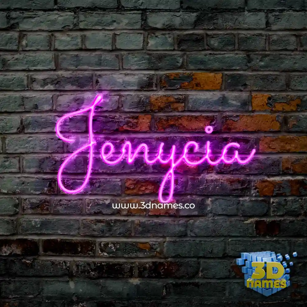 jenycia in Pink Neon style - 3D name wallpaper