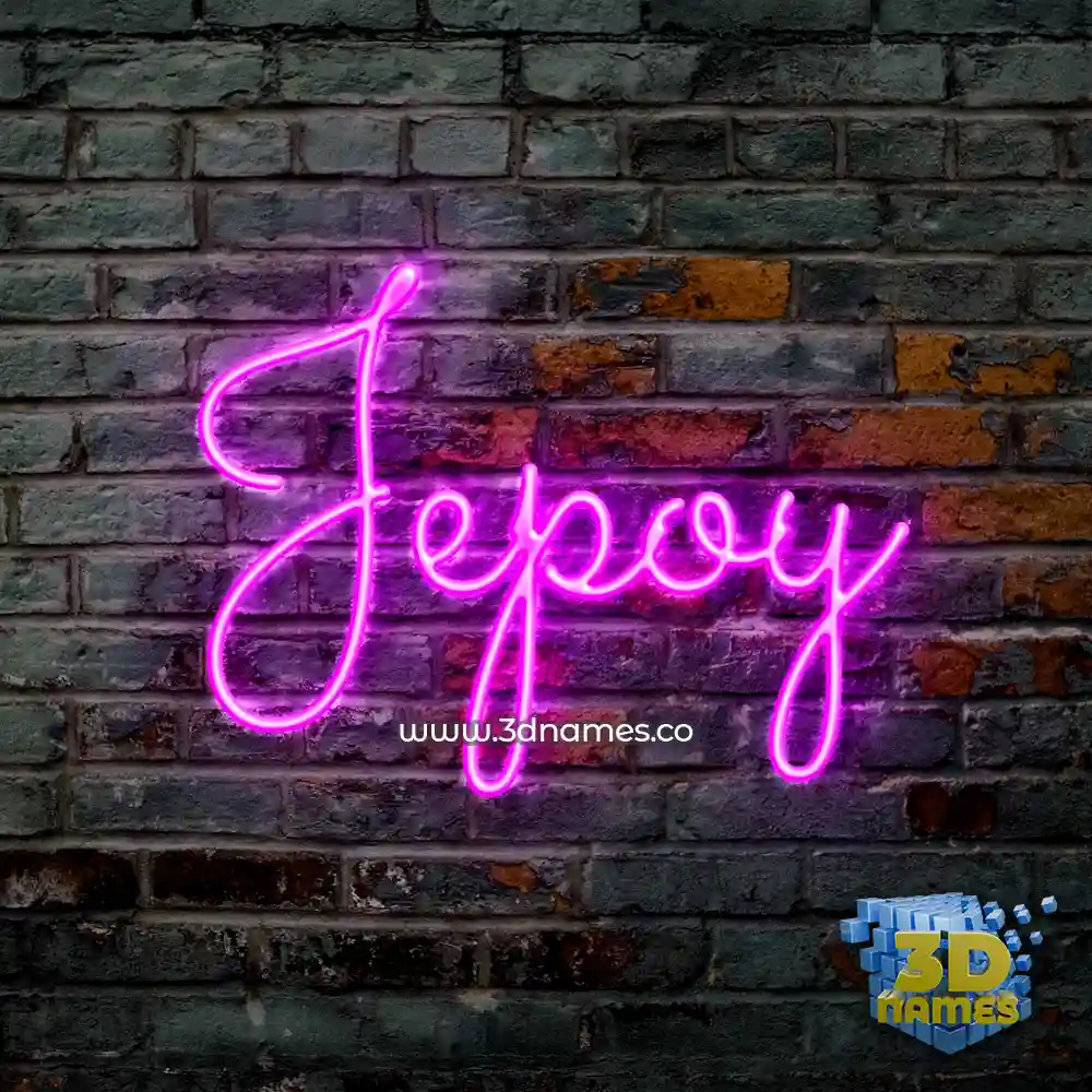 jepoy in Pink Neon style - 3D name wallpaper