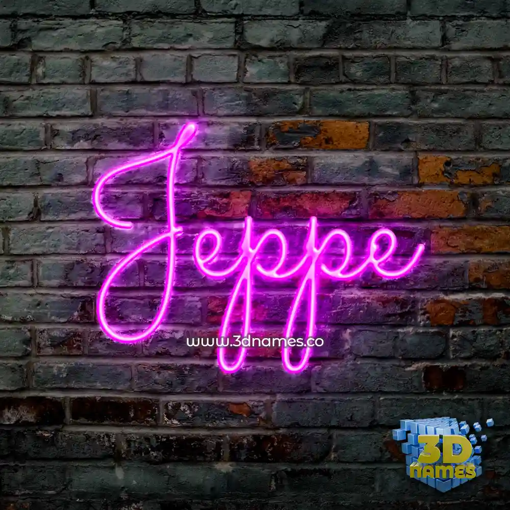 jeppe in Pink Neon style - 3D name wallpaper
