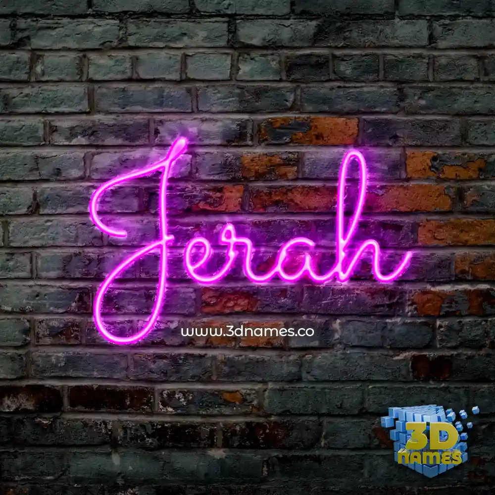 jerah in Pink Neon style - 3D name wallpaper