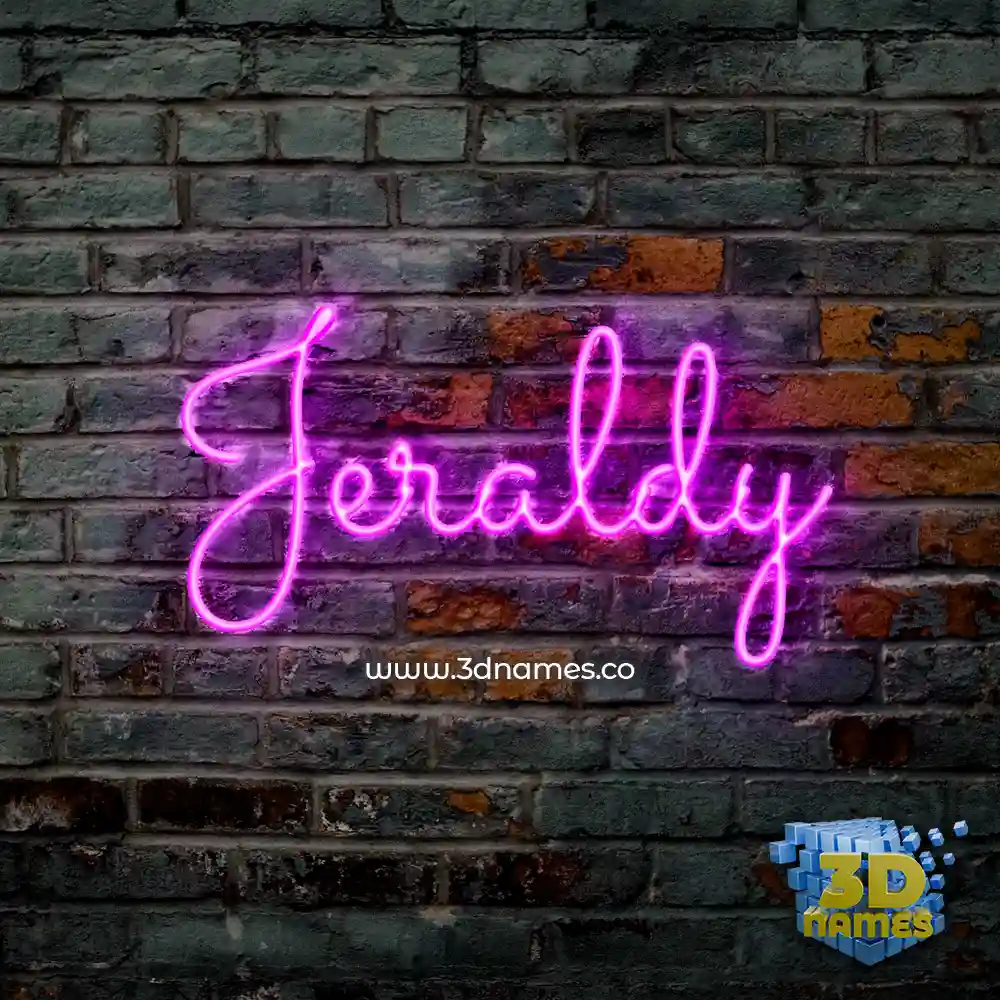 jeraldy in Pink Neon style - 3D name wallpaper