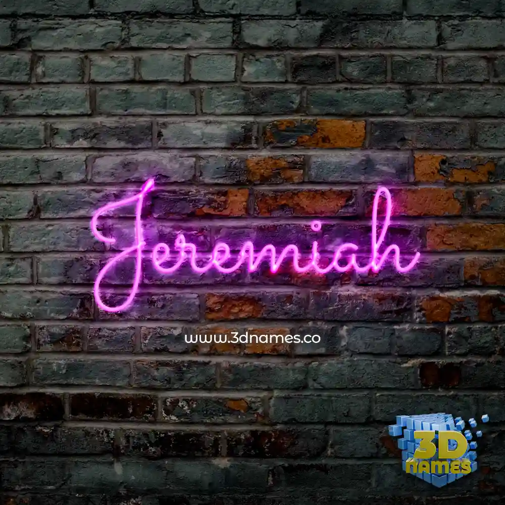 jeremiah in Pink Neon style - 3D name wallpaper