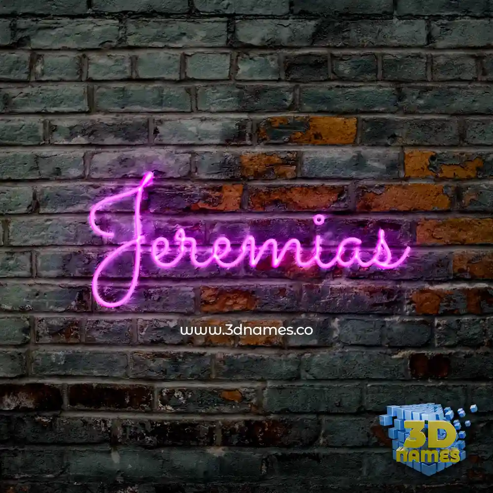 jeremias in Pink Neon style - 3D name wallpaper