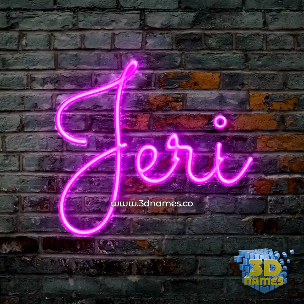 jeri in Pink Neon style - 3D name wallpaper