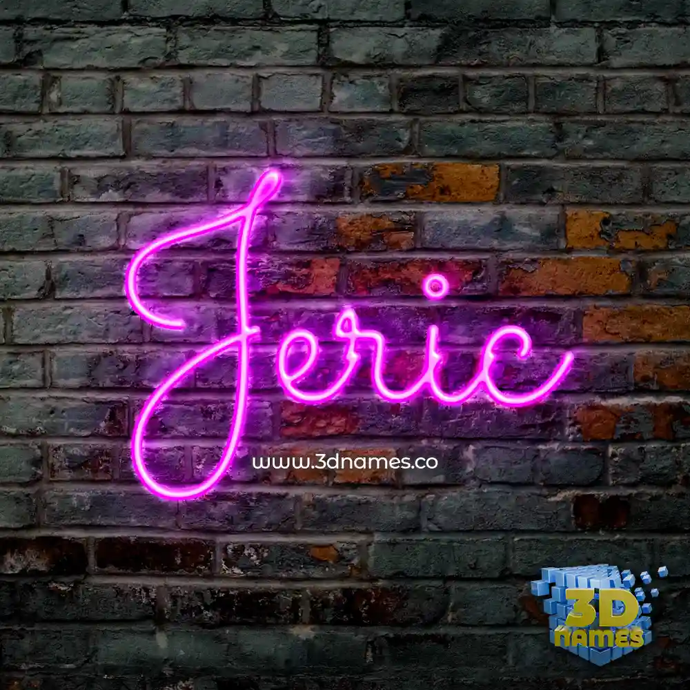 jeric in Pink Neon style - 3D name wallpaper