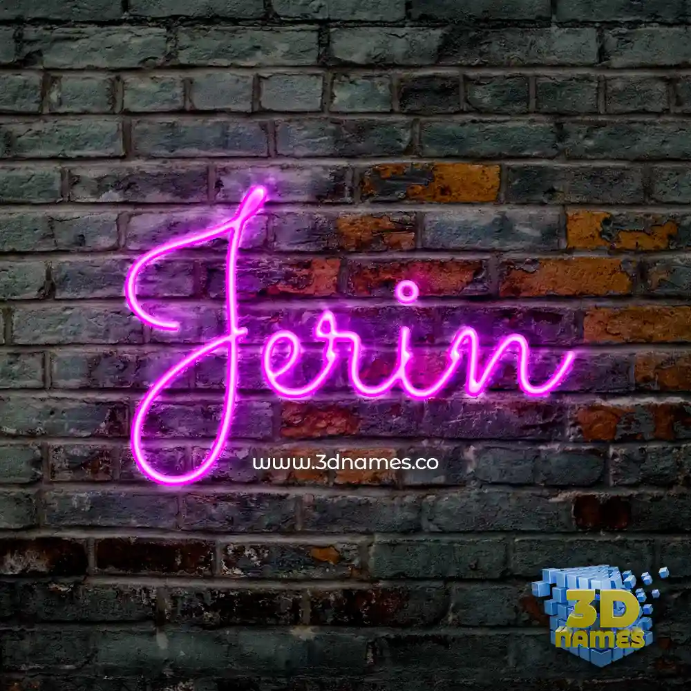jerin in Pink Neon style - 3D name wallpaper