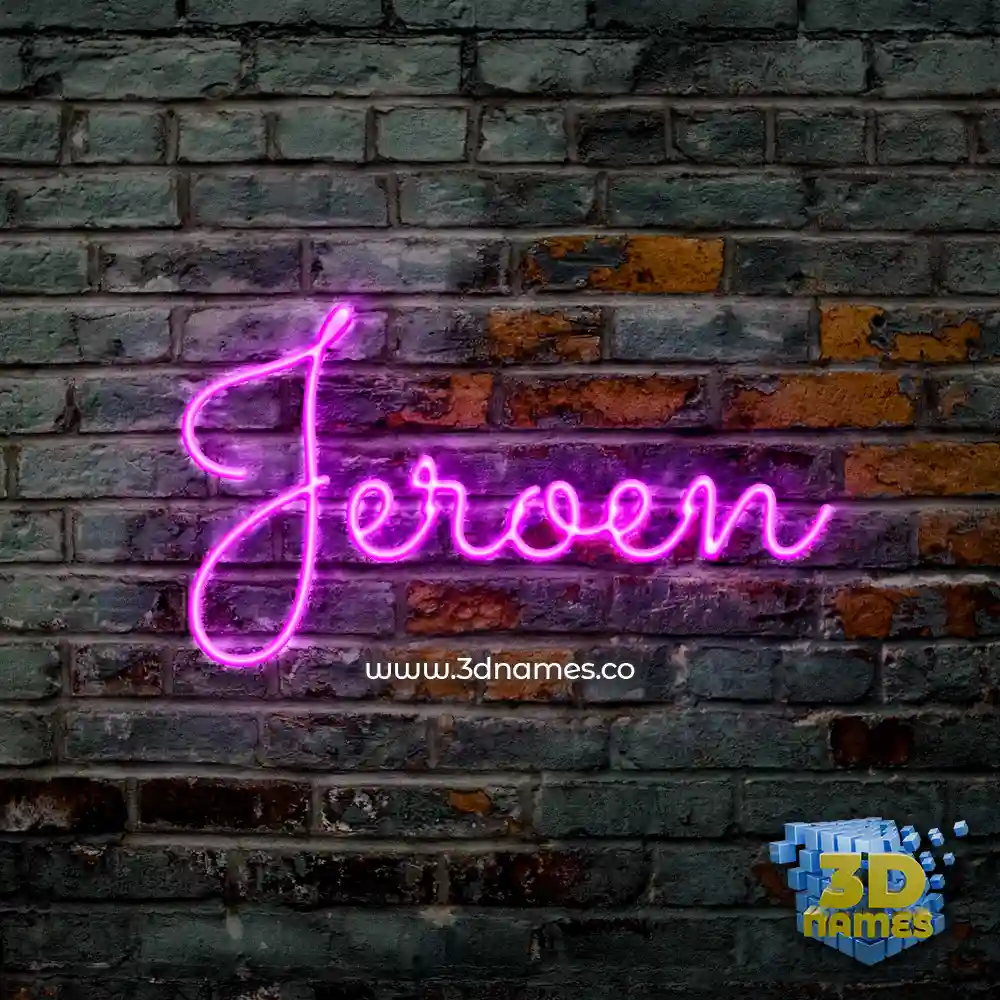 jeroen in Pink Neon style - 3D name wallpaper