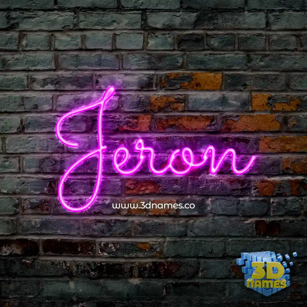 jeron in Pink Neon style - 3D name wallpaper