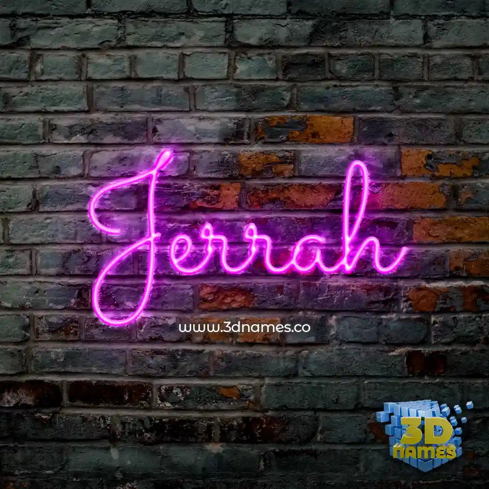 jerrah in Pink Neon style - 3D name wallpaper