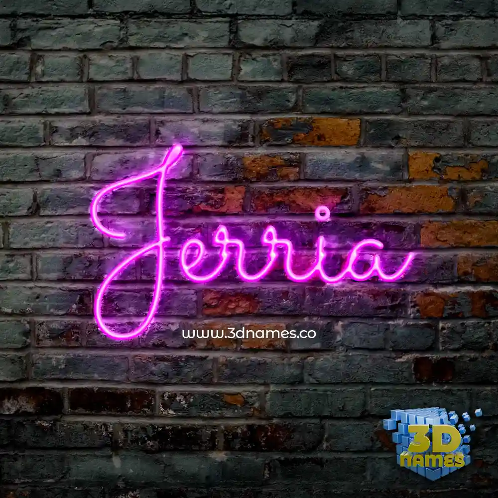 jerria in Pink Neon style - 3D name wallpaper