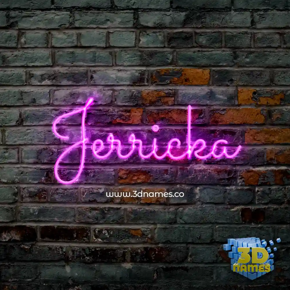 jerricka in Pink Neon style - 3D name wallpaper