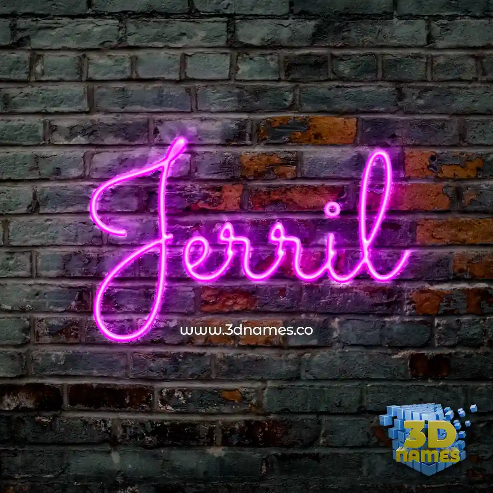 jerril in Pink Neon style - 3D name wallpaper