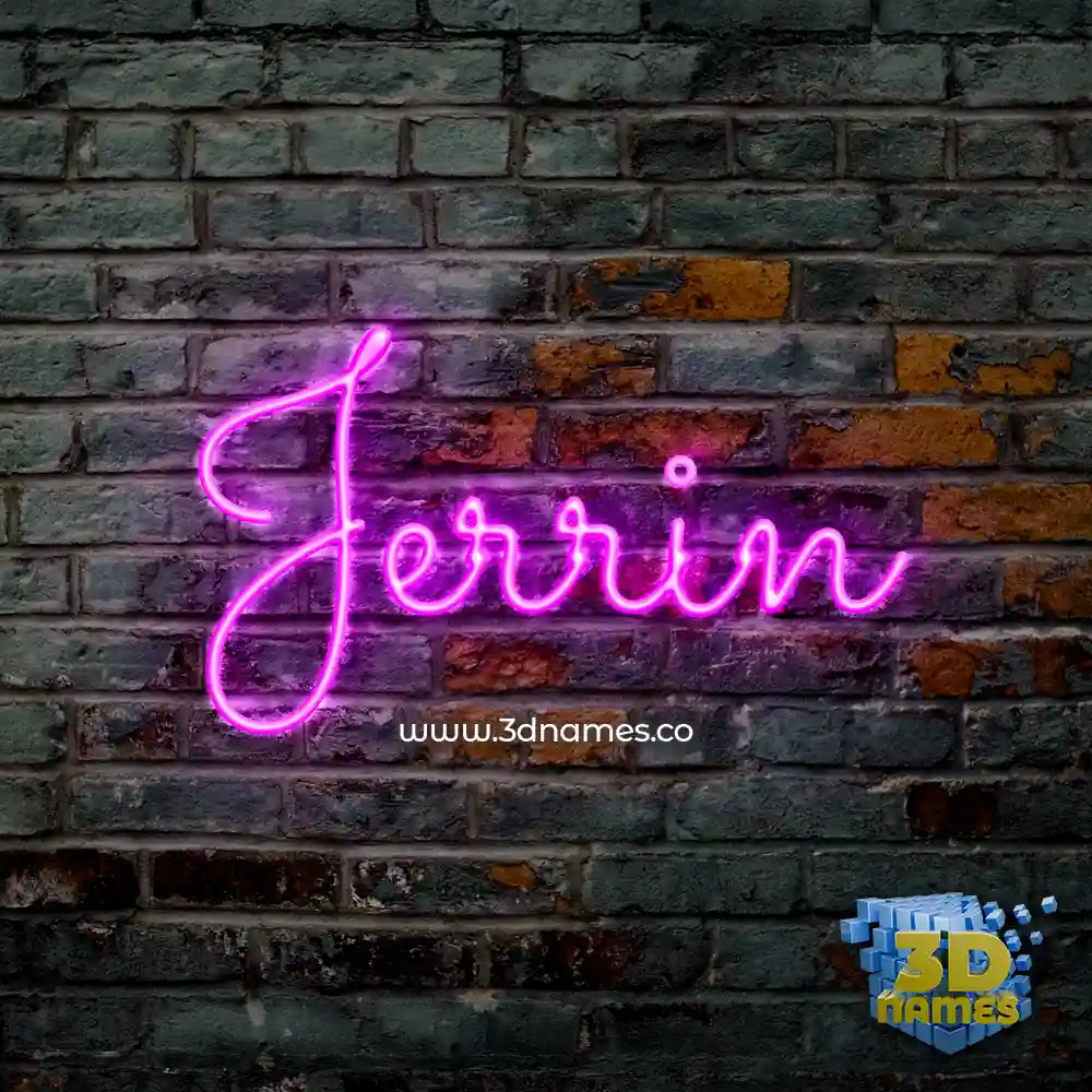 jerrin in Pink Neon style - 3D name wallpaper