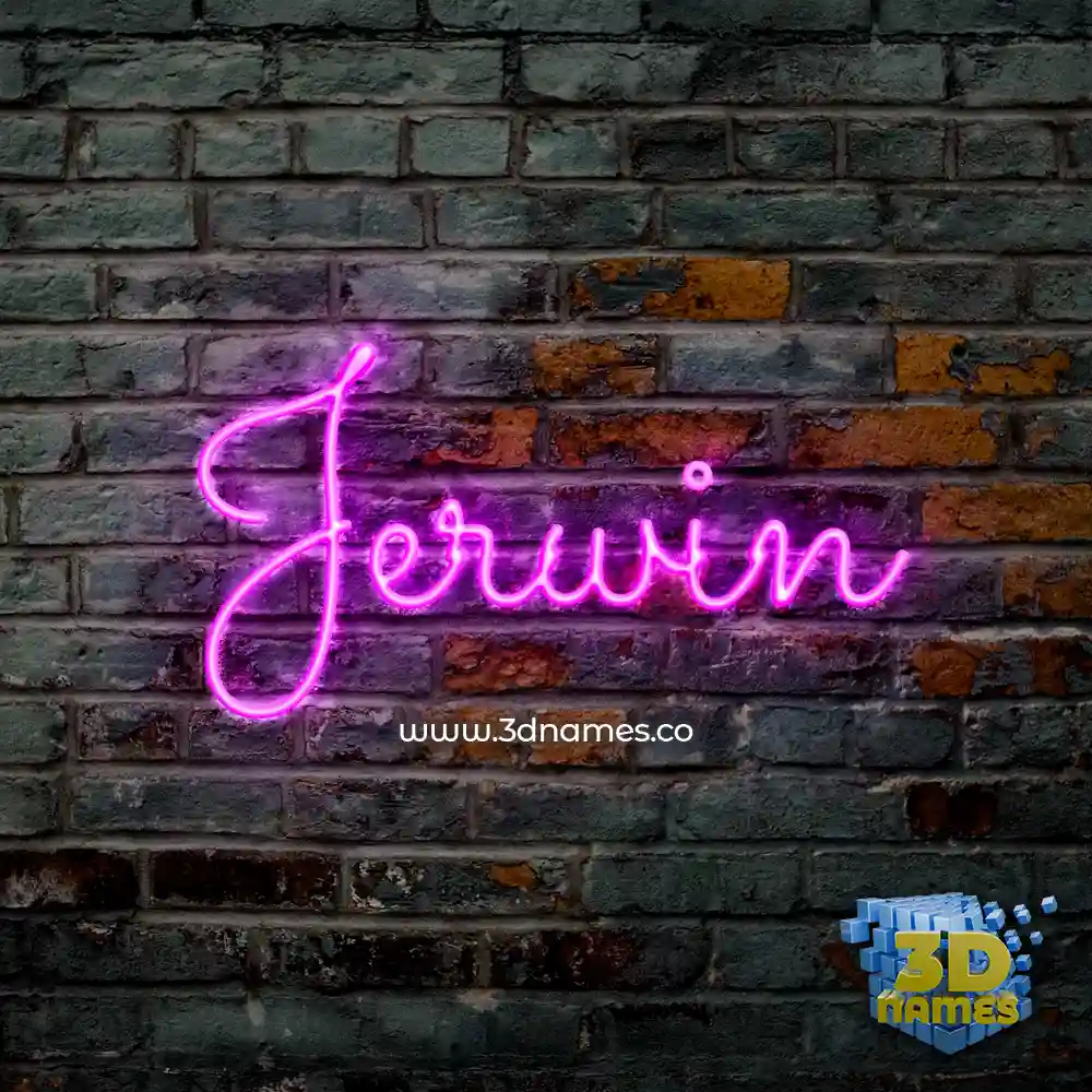 jerwin in Pink Neon style - 3D name wallpaper