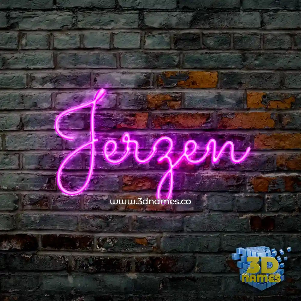 jerzen in Pink Neon style - 3D name wallpaper