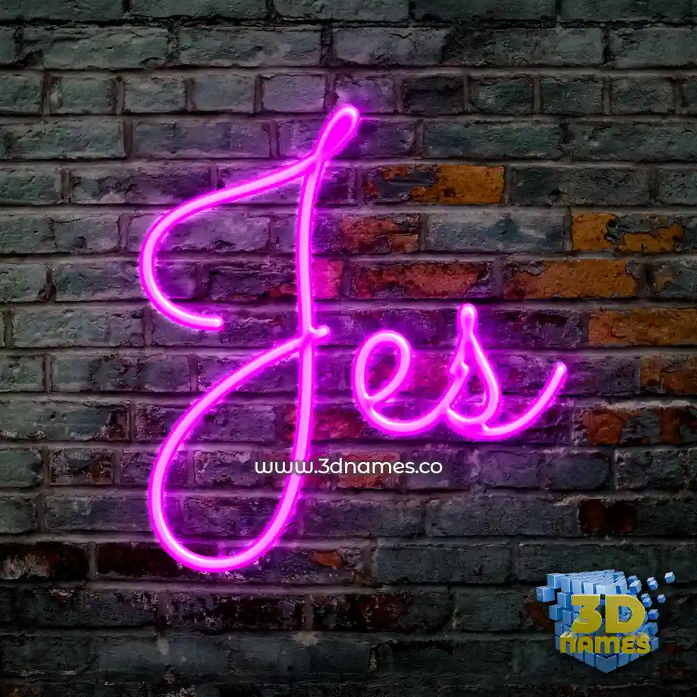 jes in Pink Neon style - 3D name wallpaper