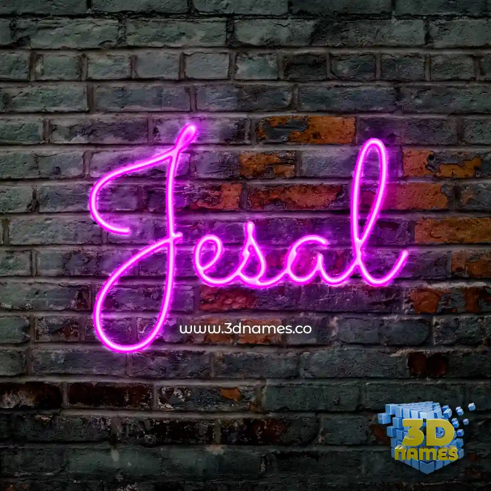 jesal in Pink Neon style - 3D name wallpaper