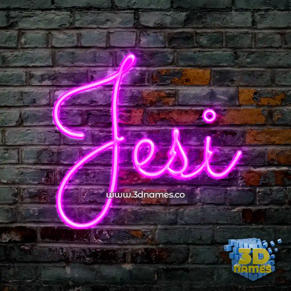 jesi in Pink Neon style - 3D name wallpaper