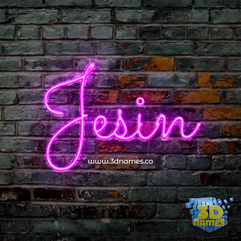 jesin in Pink Neon style - 3D name wallpaper
