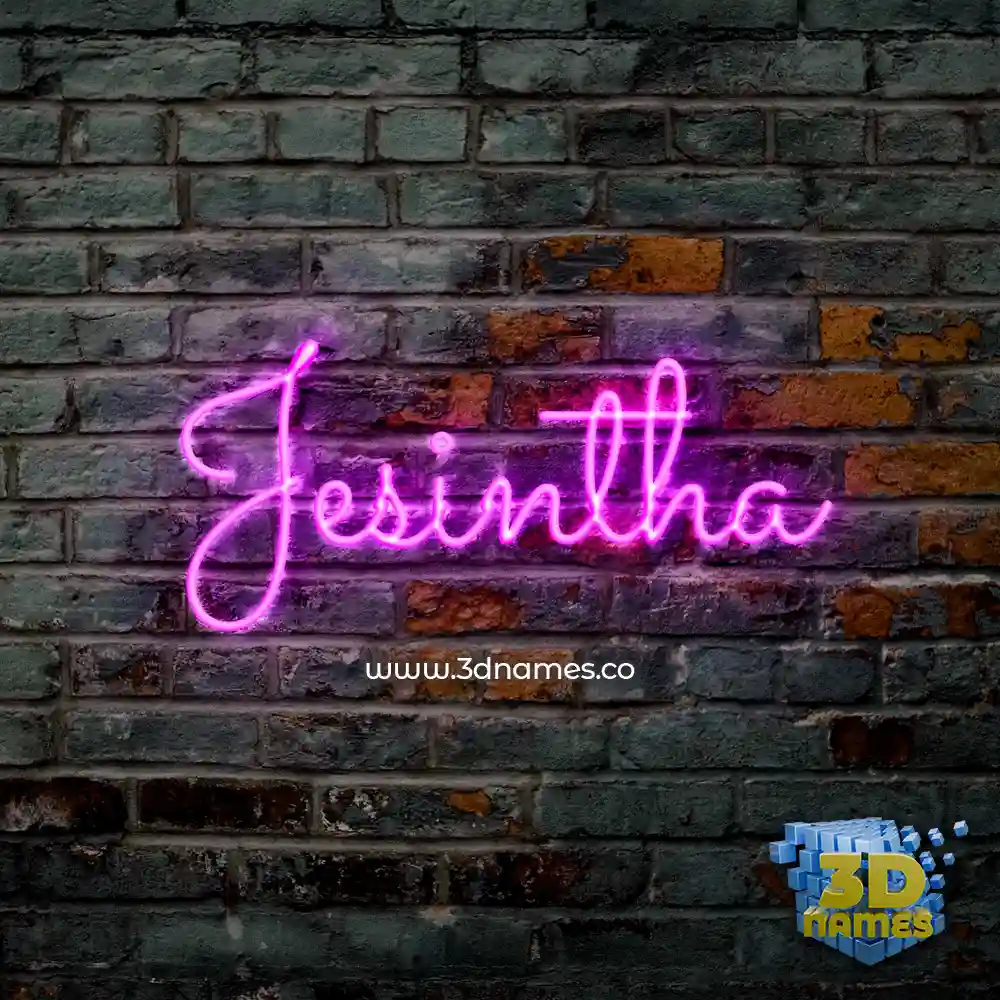 jesintha in Pink Neon style - 3D name wallpaper