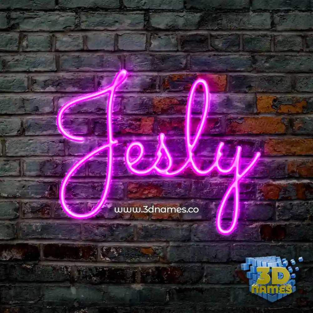 jesly in Pink Neon style - 3D name wallpaper