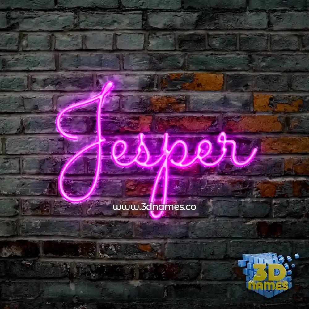 jesper in Pink Neon style - 3D name wallpaper
