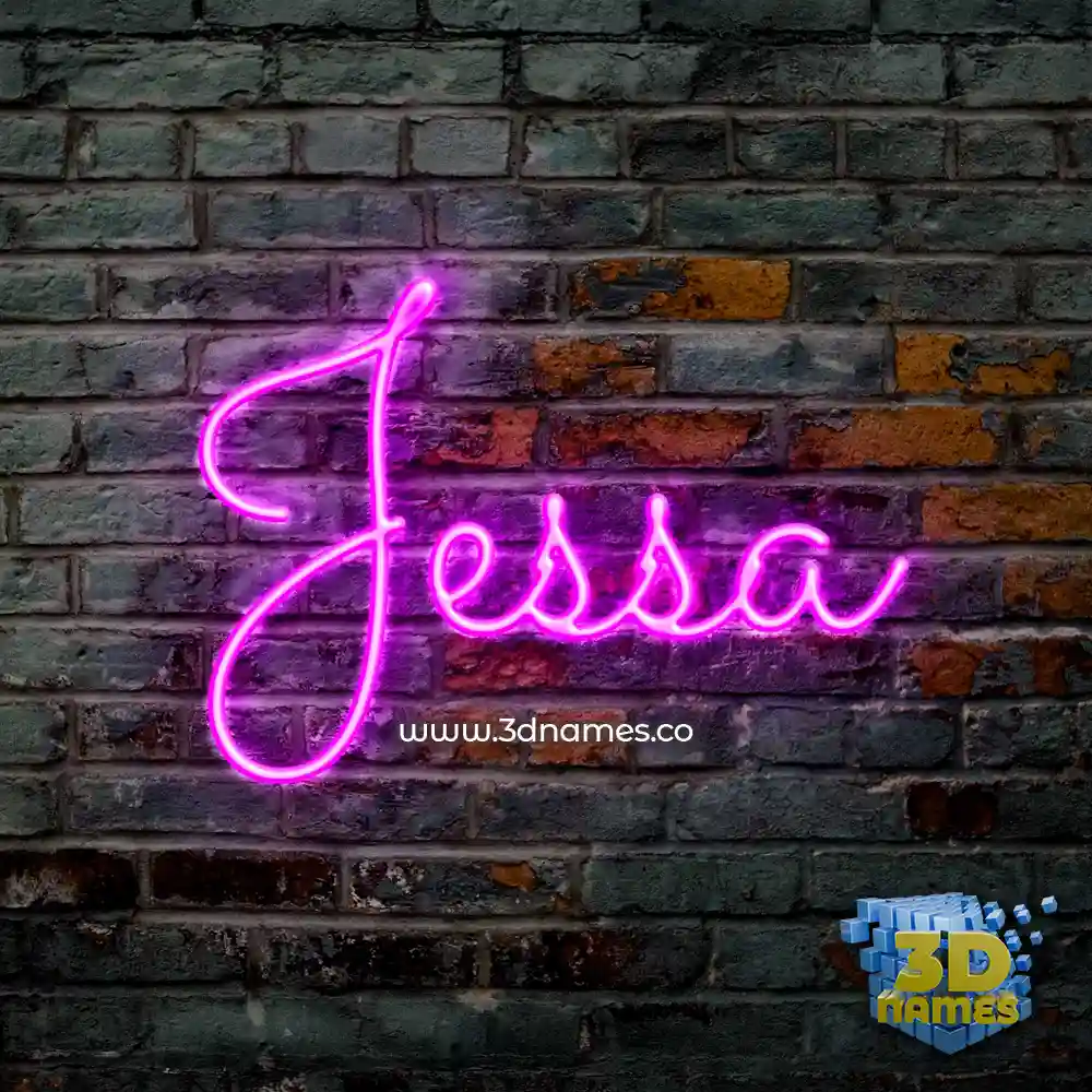 jessa in Pink Neon style - 3D name wallpaper
