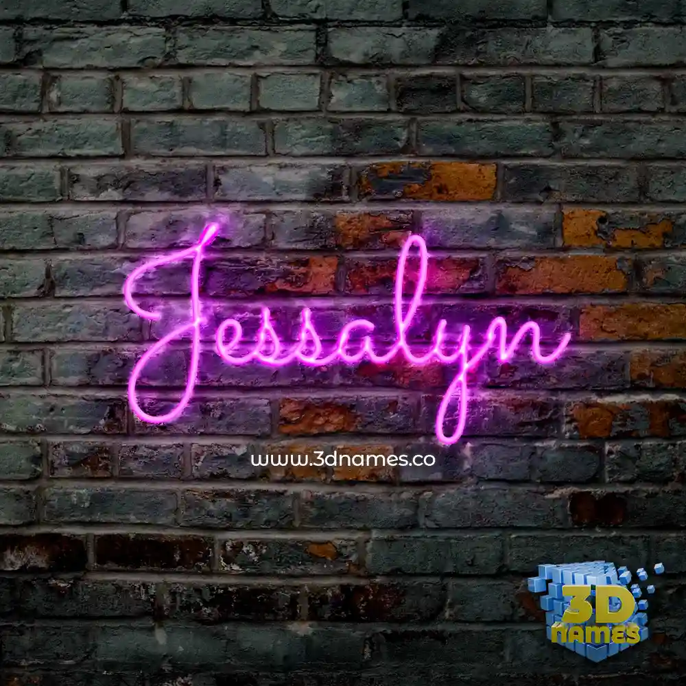 jessalyn in Pink Neon style - 3D name wallpaper