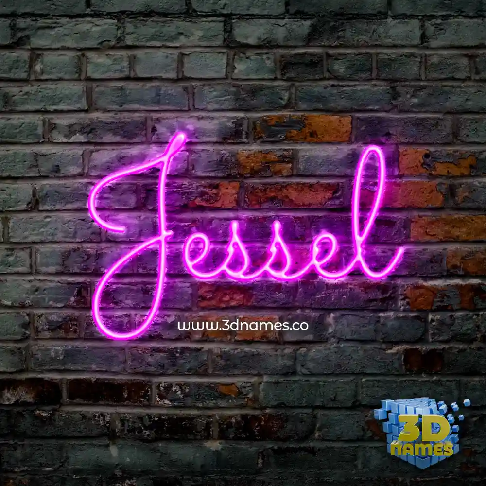 jessel in Pink Neon style - 3D name wallpaper