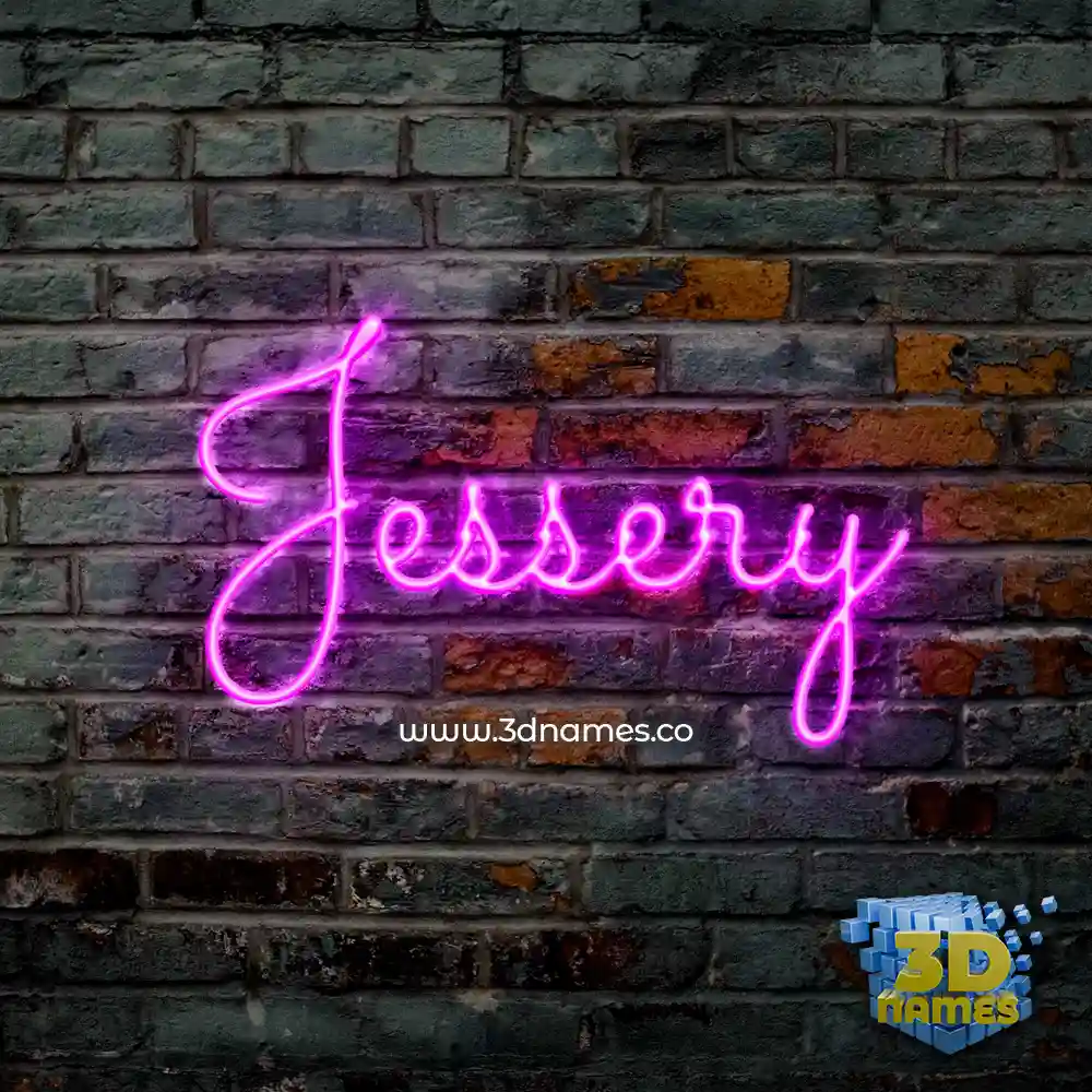 jessery in Pink Neon style - 3D name wallpaper