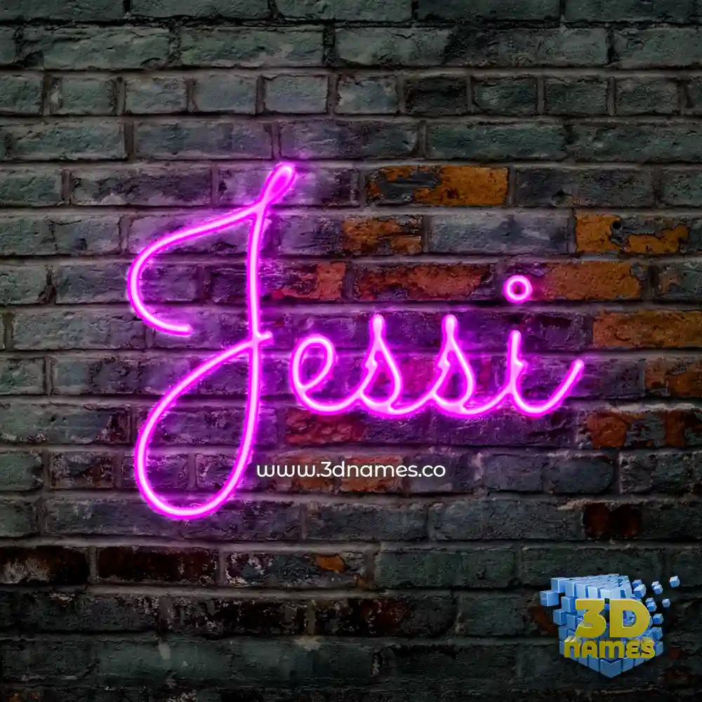 jessi in Pink Neon style - 3D name wallpaper