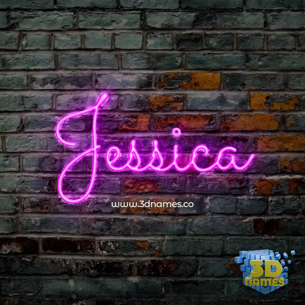 jessica in Pink Neon style - 3D name wallpaper