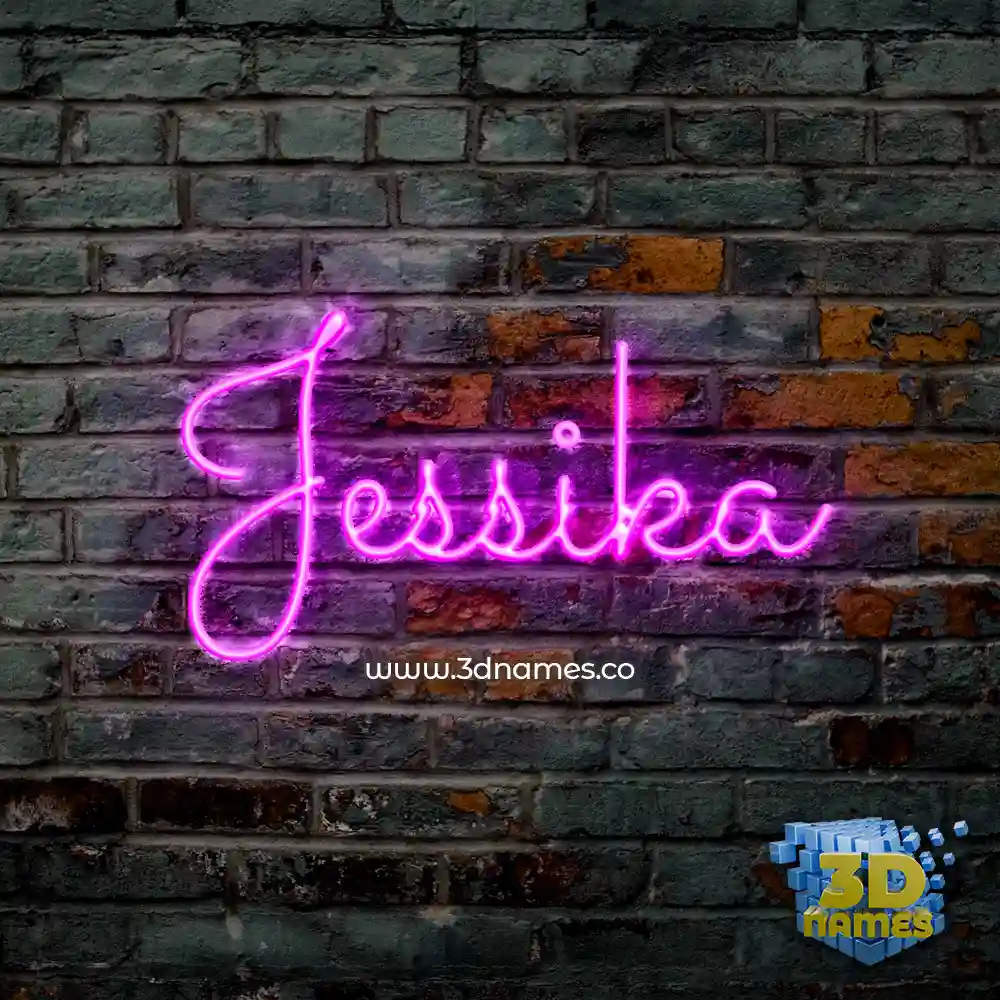 jessika in Pink Neon style - 3D name wallpaper