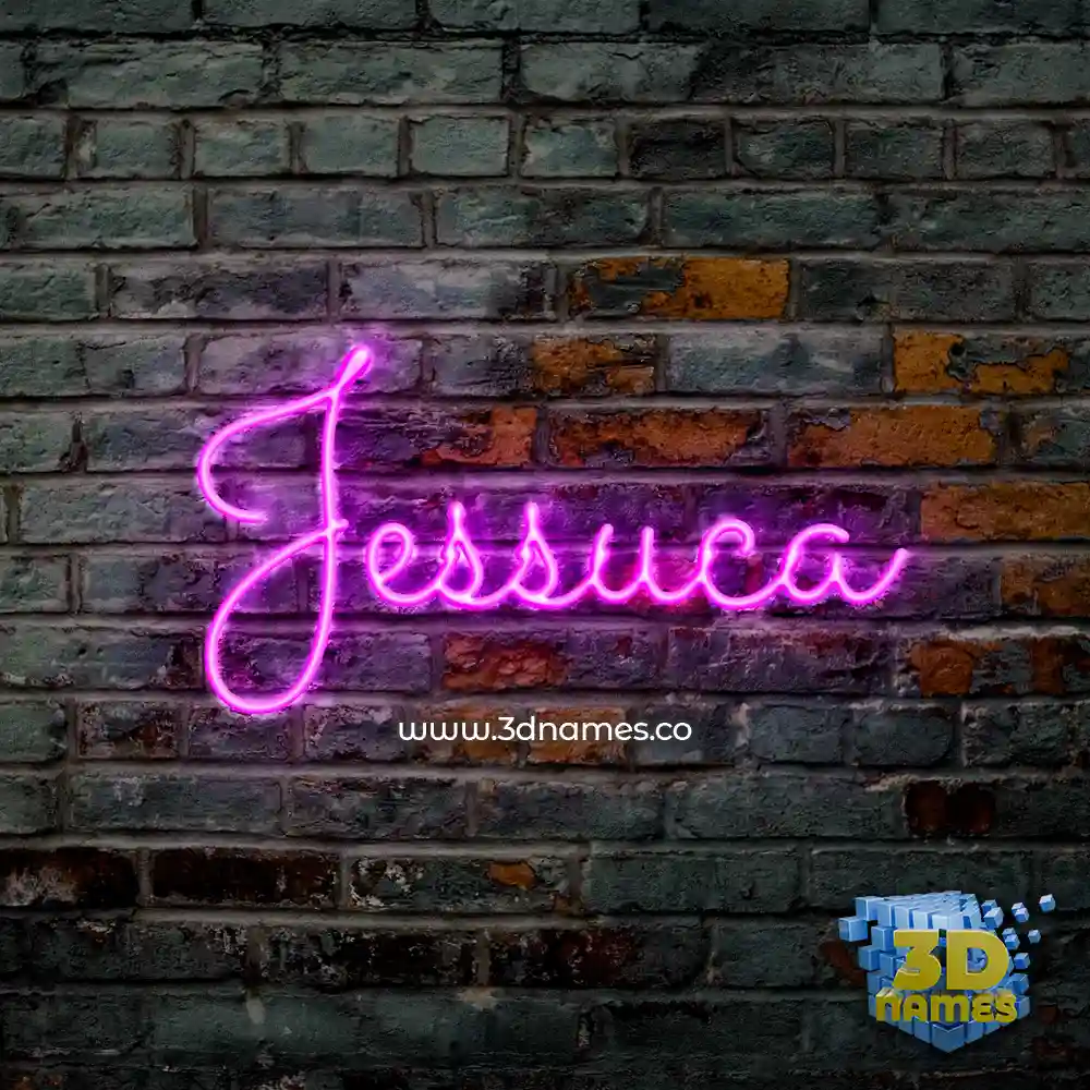 jessuca in Pink Neon style - 3D name wallpaper