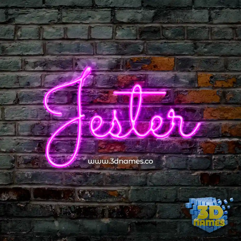 jester in Pink Neon style - 3D name wallpaper