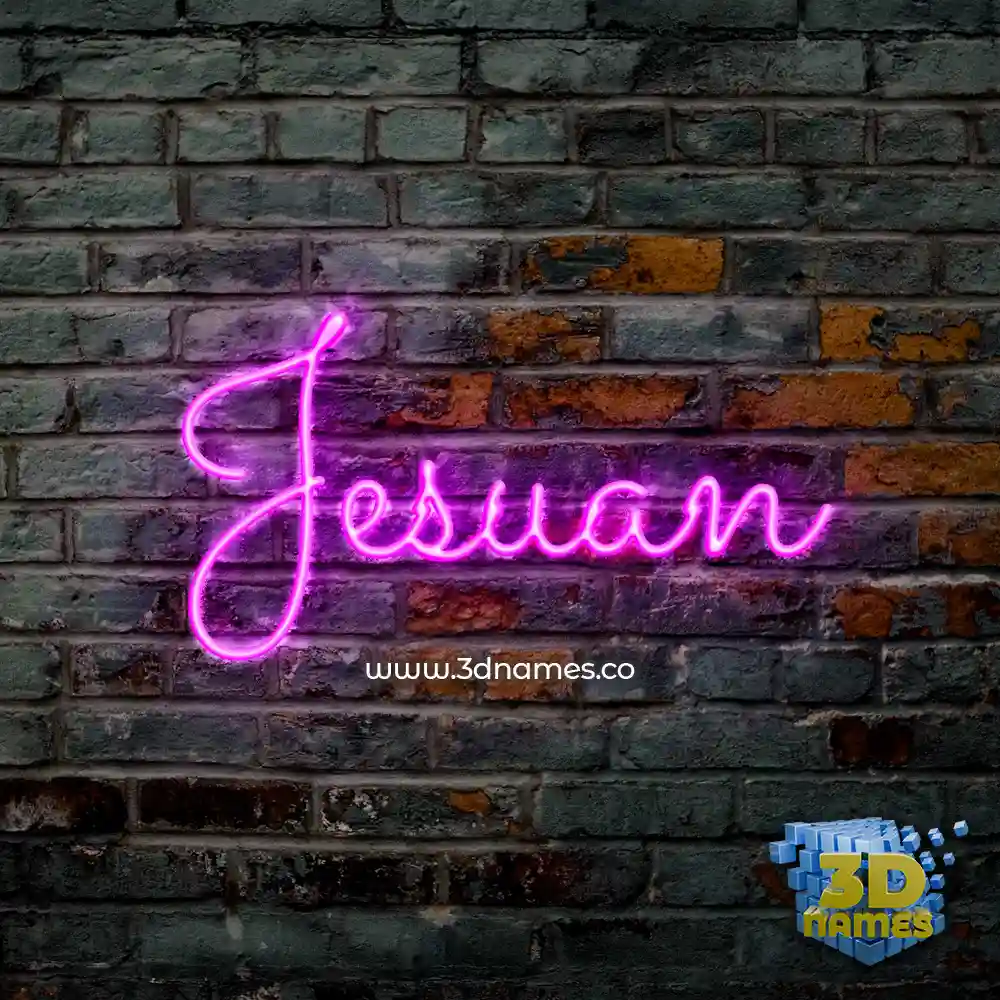jesuan in Pink Neon style - 3D name wallpaper