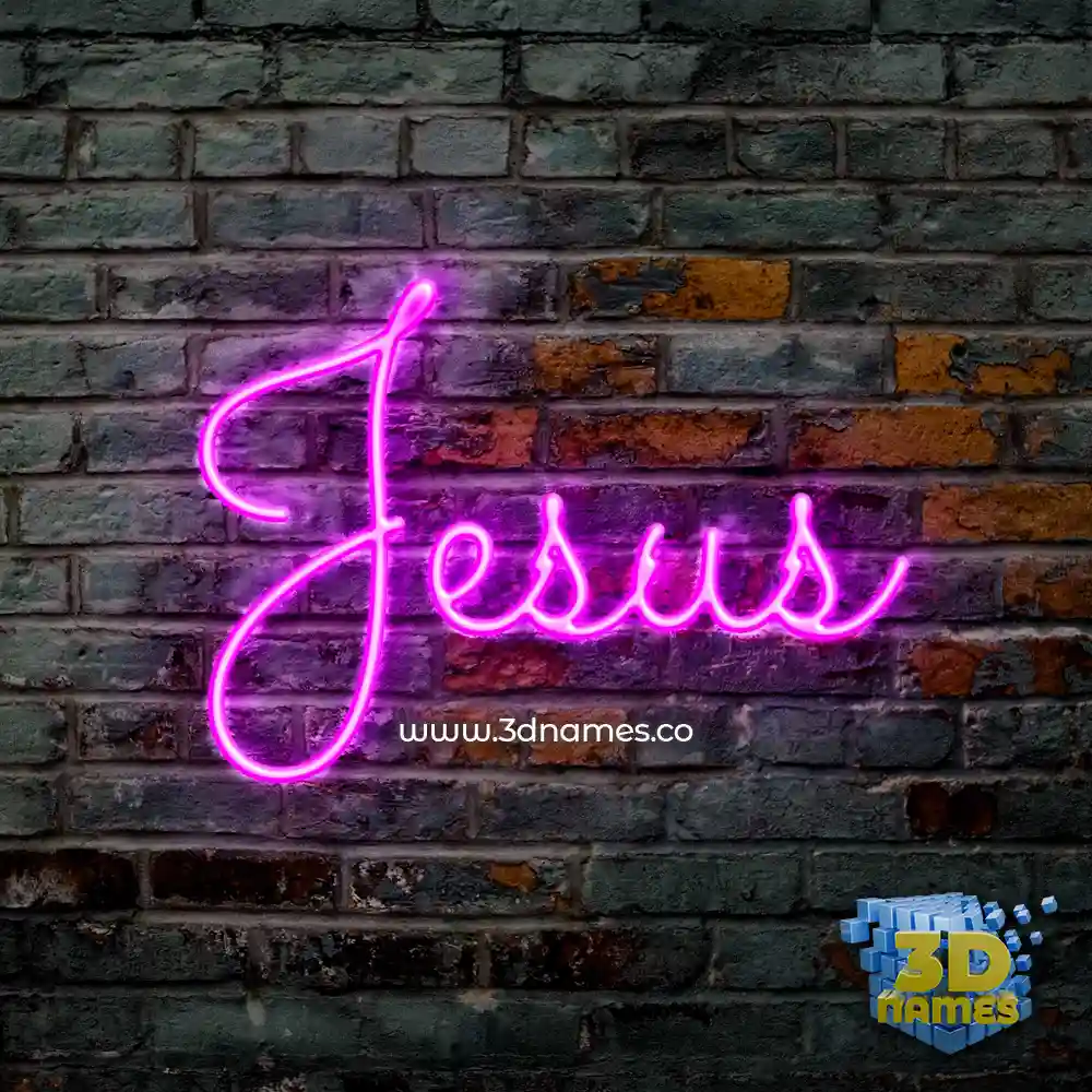 jesus in Pink Neon style - 3D name wallpaper
