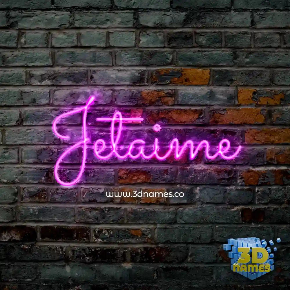 jetaime in Pink Neon style - 3D name wallpaper