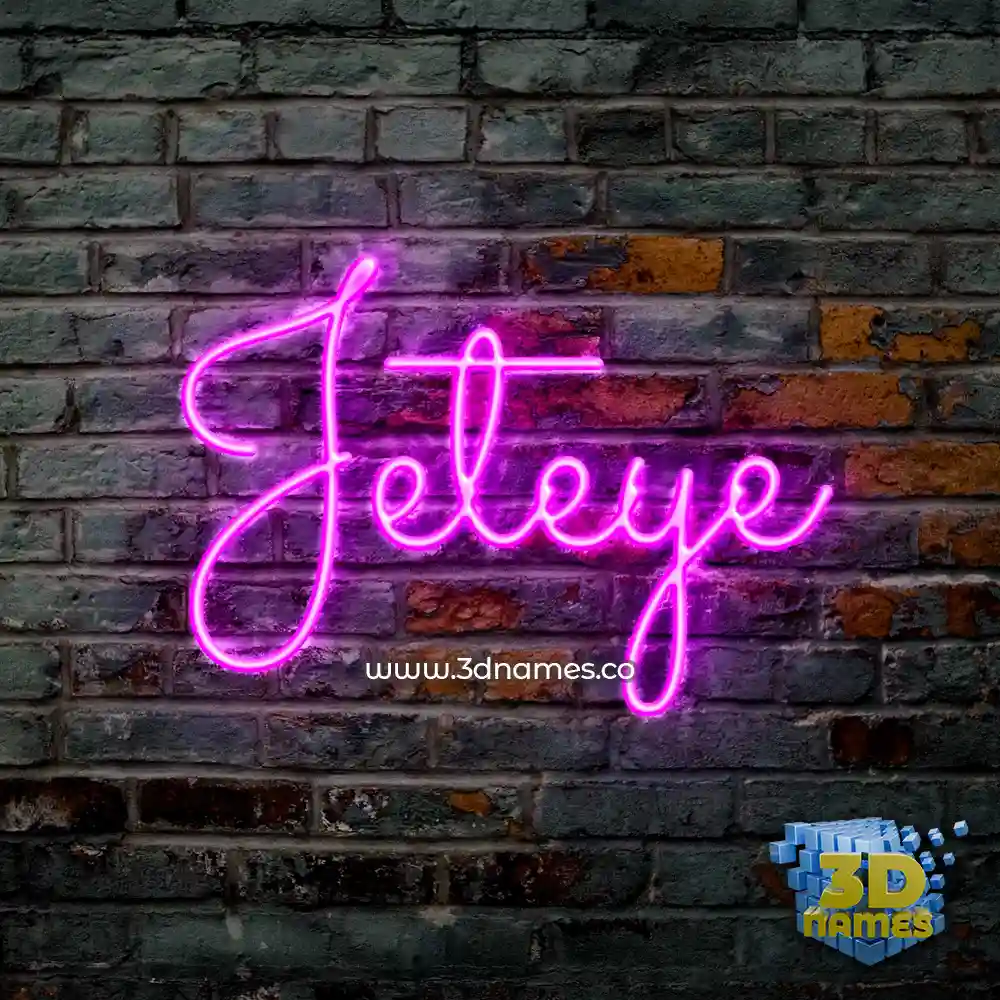 jeteye in Pink Neon style - 3D name wallpaper