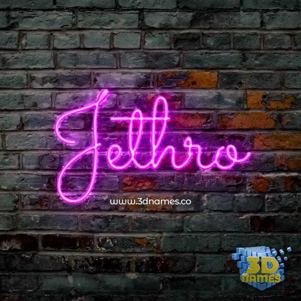 jethro in Pink Neon style - 3D name wallpaper
