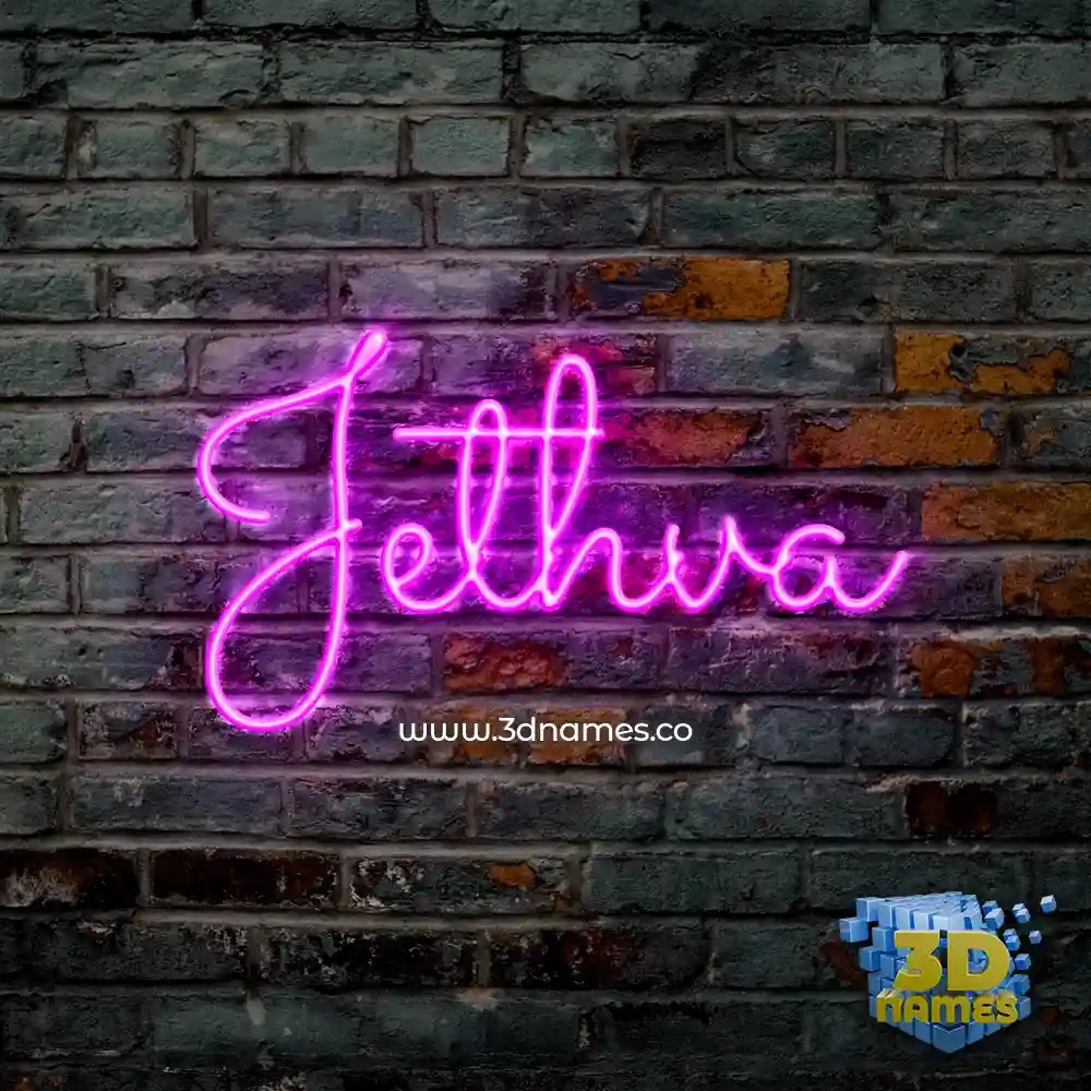 jethva in Pink Neon style - 3D name wallpaper